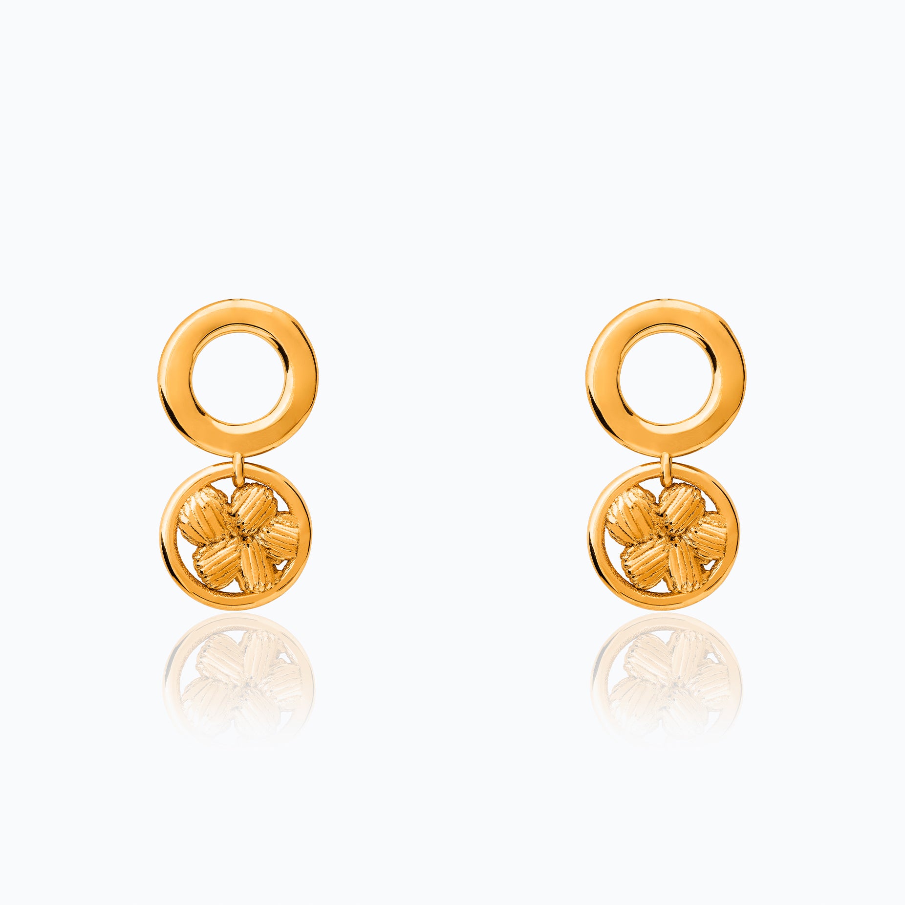 Gold And 4.59ct Radiant Cut Fancy Intense Yellow Diamond Stud Earrings  Available For Immediate Sale At Sotheby's